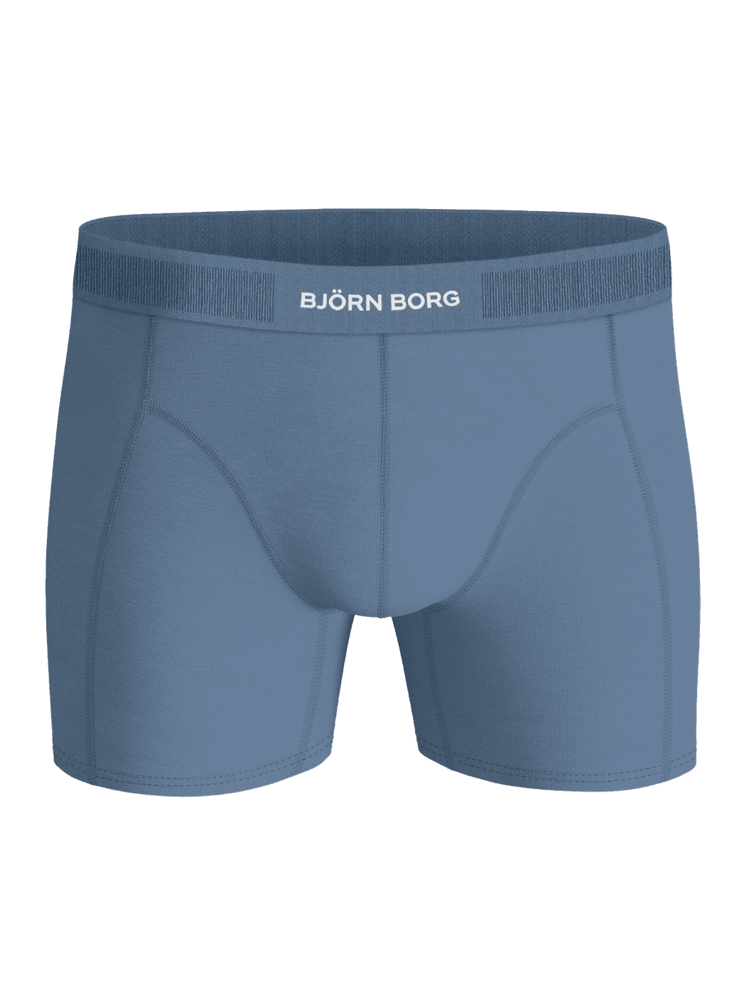 Front view of blue Organic Cotton Stretch Boxers 2-pack boxer briefs with a white logo and functional fit for men. - Image 4
