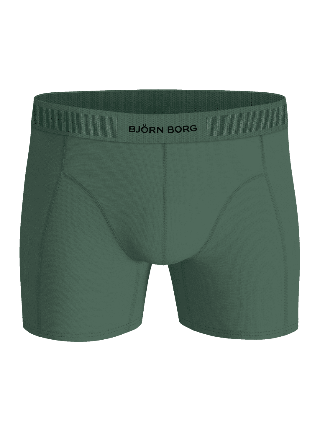 Vorderansicht der Organic Cotton Stretch Boxers 3-pack in Grün mit weicher Stretch-Passform und schwarzem Björn Borg-Logo. - Image 2