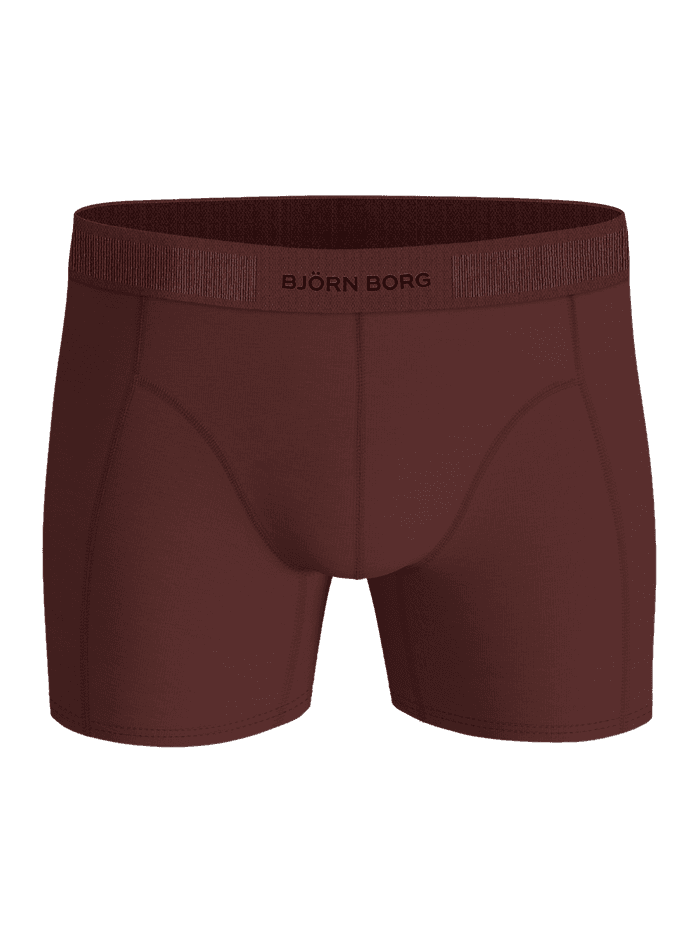Organic Cotton Stretch Boxers 3-pack i brun økologisk bomuld set forfra med et sort Björn Borg-logo på linningen. - Image 5