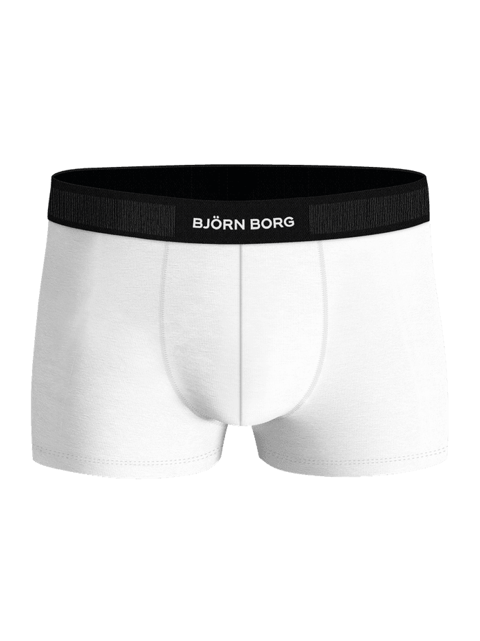 Witte Organic Cotton Stretch Trunks 3-pack met een ondersteunende pasvorm en zachte logotailleband in vooraanzicht. - Image 5