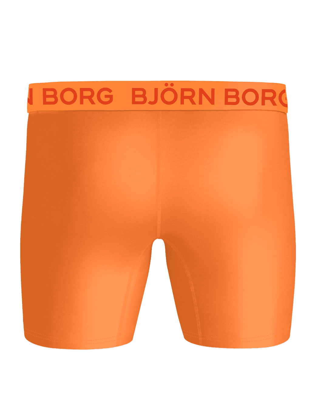 Back view of the orange Sports Microfiber Boxers 3-pack training boxer briefs featuring a tonal logo on the waistband. - Image 3