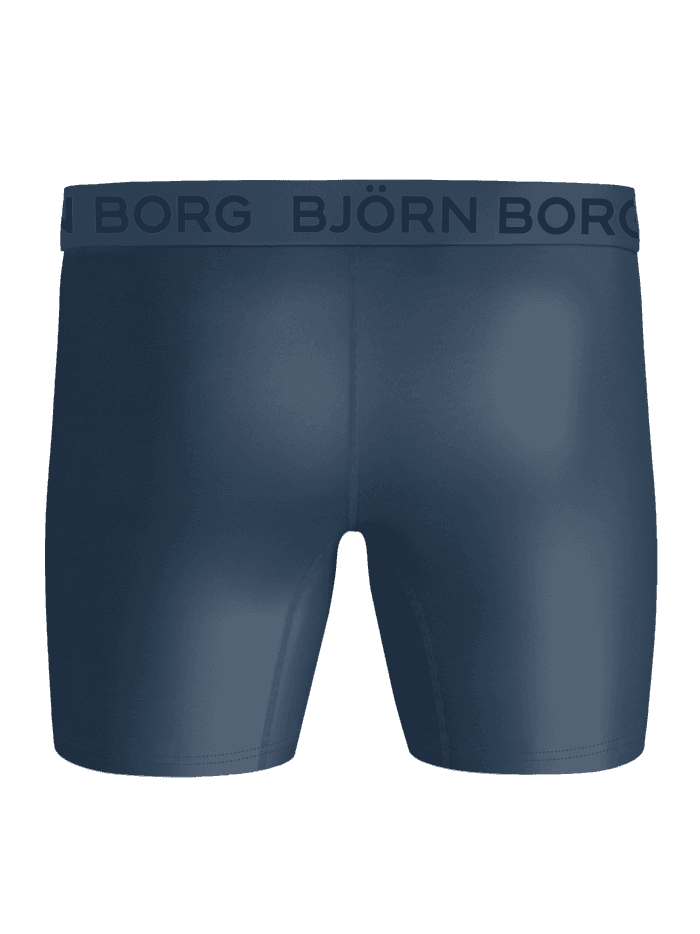 Sports Microfiber Boxers 3-pack i marineblå set bagfra, funktionelle træningsunderbukser med støttende pasform. - Image 3