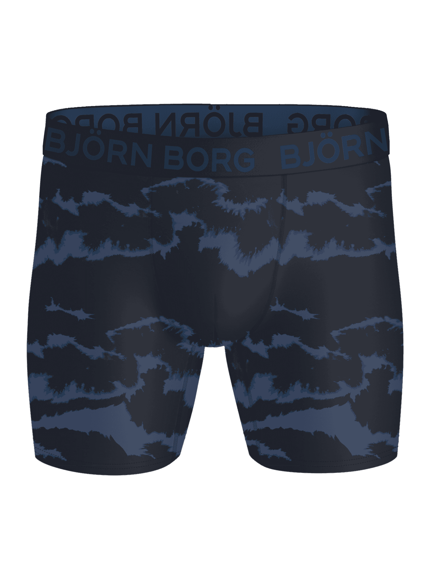 Sports Microfiber Boxers 5-pack i mikrofiber med marinblått och blått mönster samt blå logotyp för träning. - Image 5