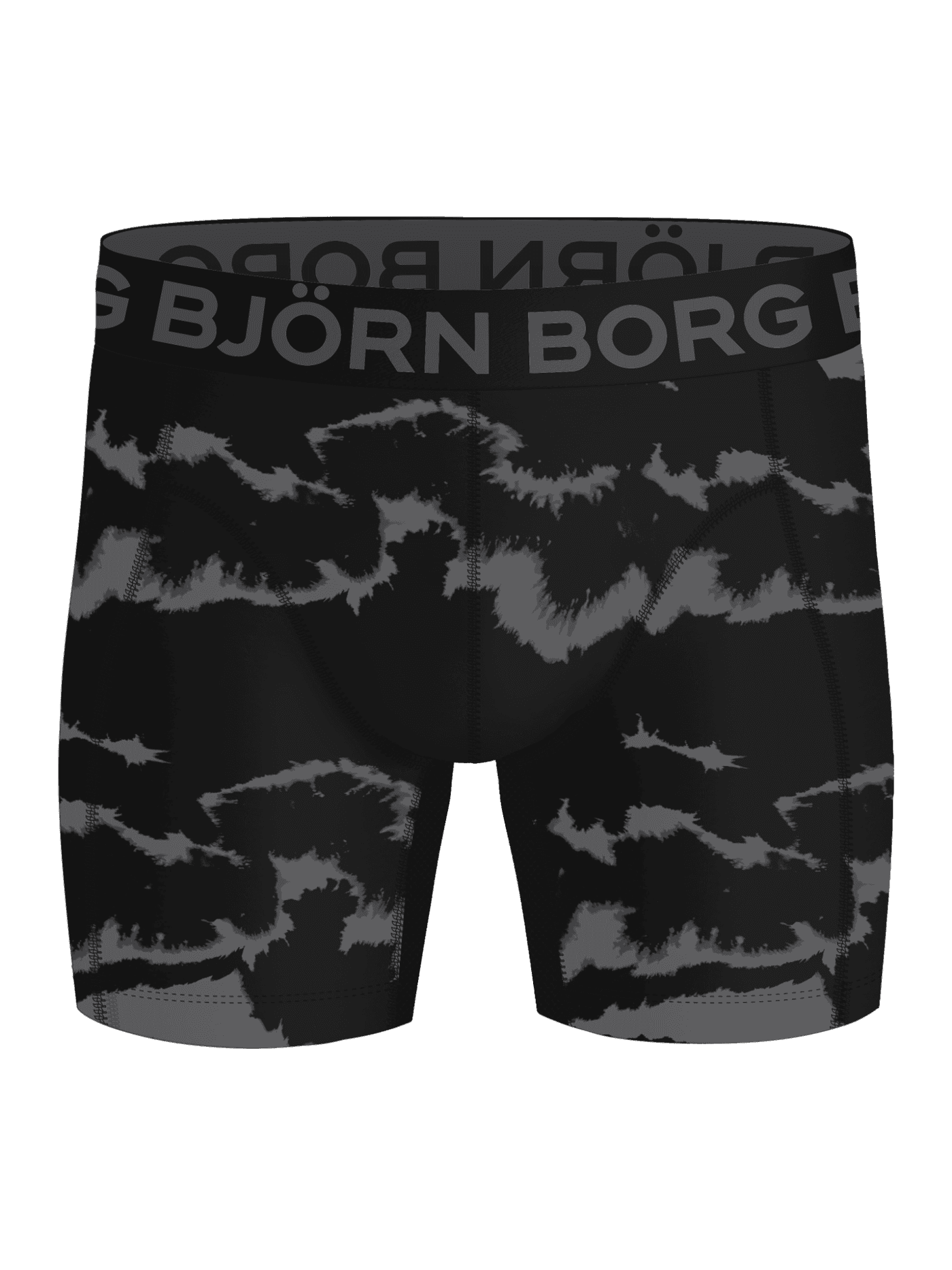Sports Lightweight Boxers 2-pack i svart med grått tryck och svart logotyp för prestationsinriktad träning. - Image 2