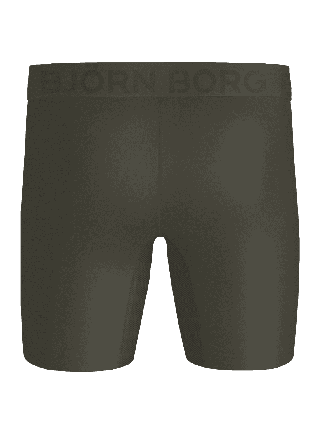 Back view of the green Björn Borg Sports Lightweight Long Leg Boxers 2-pack featuring a tonal logo for training. - Image 4
