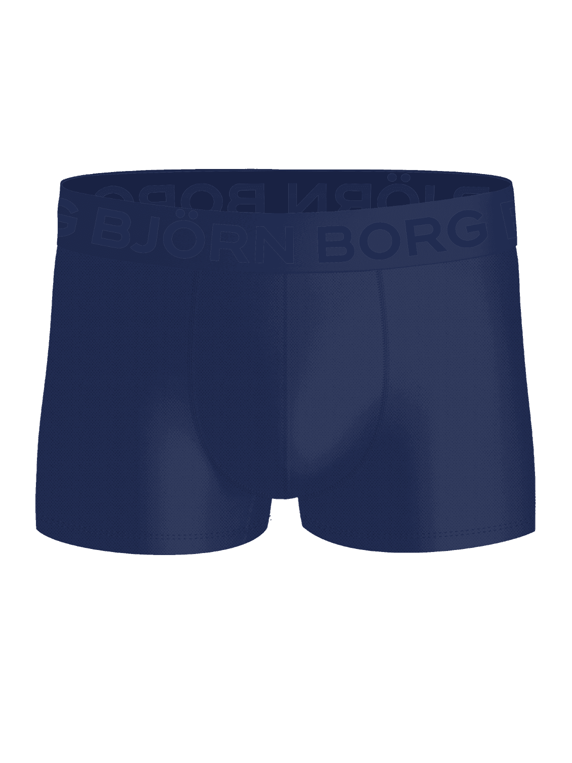 Vue de face du shorty Sports Mesh Trunks 2-pack bleu marine pour homme avec logos ton sur ton et maille pour l'entraînement. - Image 4