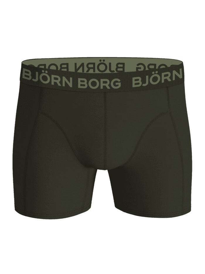 Bamboo Boxers 2-pack i grøn i blød bambusviskose set forfra med lysegrønt logo på mikrofiber-linningen. - Image 2