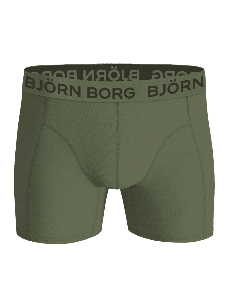 Bamboo Boxers 3-pack in Green, featuring soft boxer briefs with a mid-rise waist and a dark green logo waistband. - Image 5