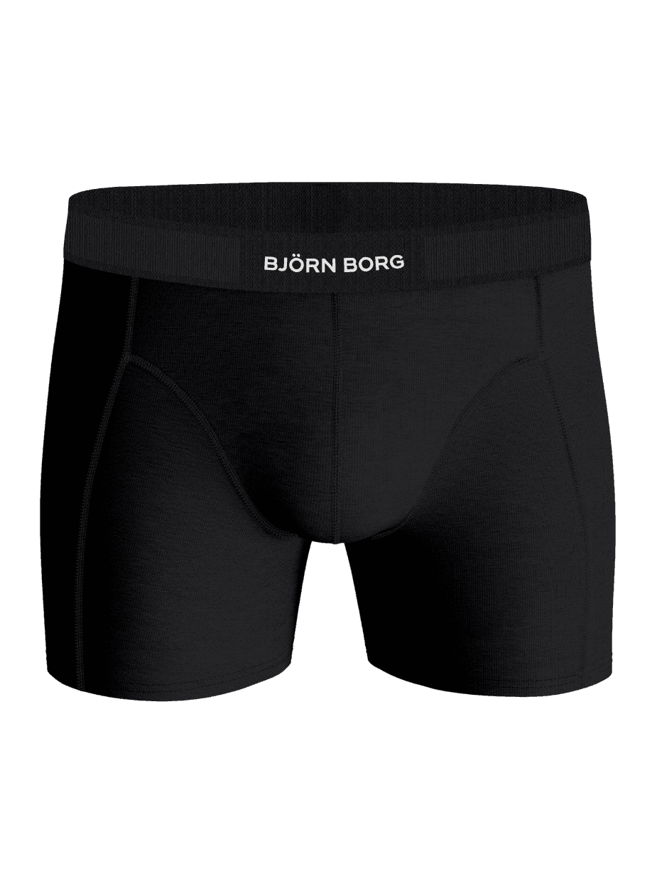 Svart Lyocell Boxers 2-pack i myk Tencel-kvalitet med hvit Björn Borg-logo på linningen, sett forfra. - Image 4