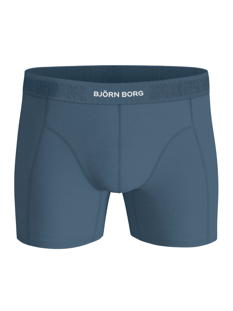 Blå Lyocell Boxers 2-pack i et mykt materiale sett forfra med hvit logo på den elastiske linningen. - Image 2