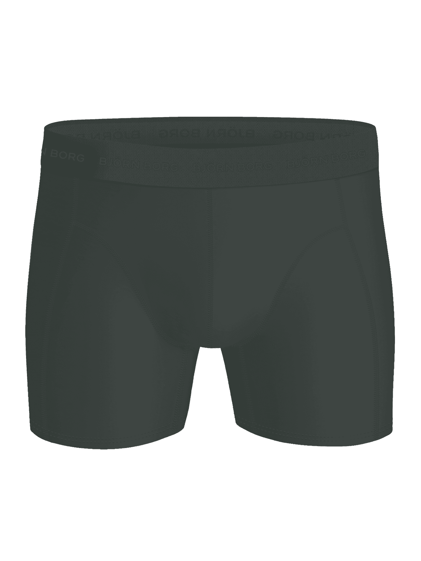 Front view of the green Microfiber Boxers 3-pack, featuring stylish and functional boxer briefs with a logo waistband. - Image 2
