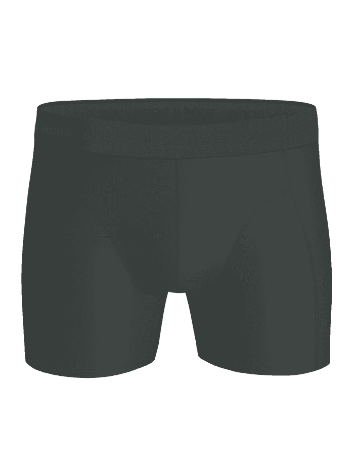 Microfiber Boxers 3-pack i grøn mikrofiber set forfra med gråt logo på den stilfulde og funktionelle linning. - Image 2