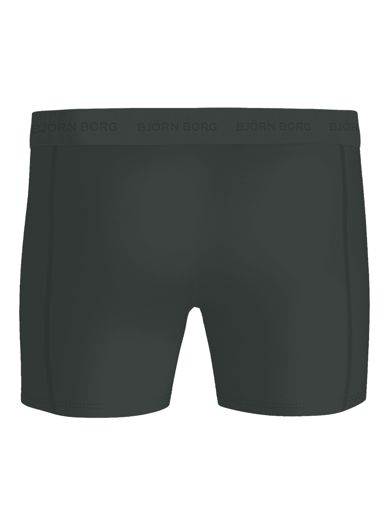 Back view of the green Microfiber Boxers 3-pack, featuring a soft recycled polyester blend and tonal logo waistband. - Image 3