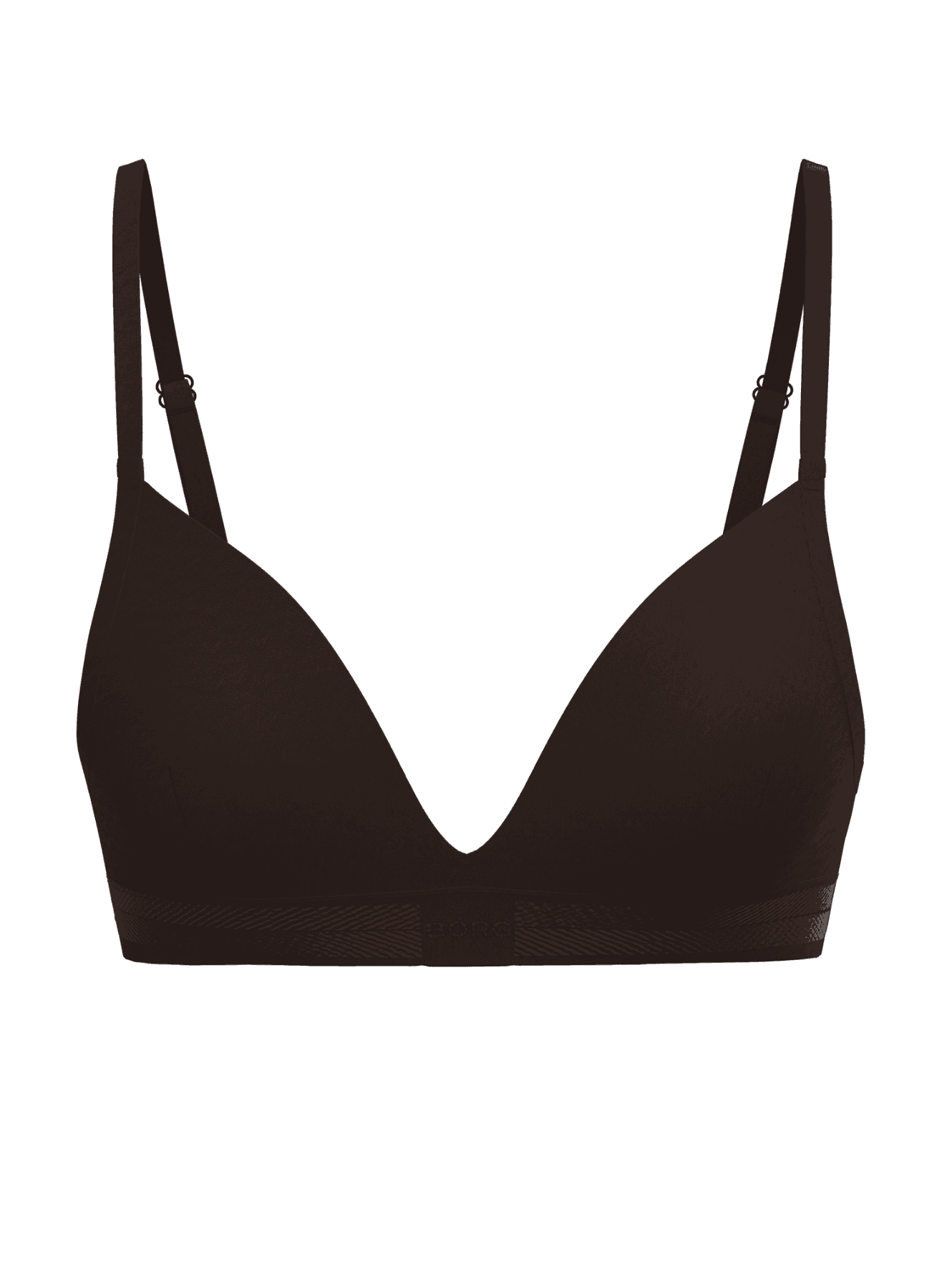 Vooraanzicht van de Soft Touch Bra in bruin van lyocell met ton-sur-ton visgraatelastiek voor een stijlvolle pasvorm. - Image 2