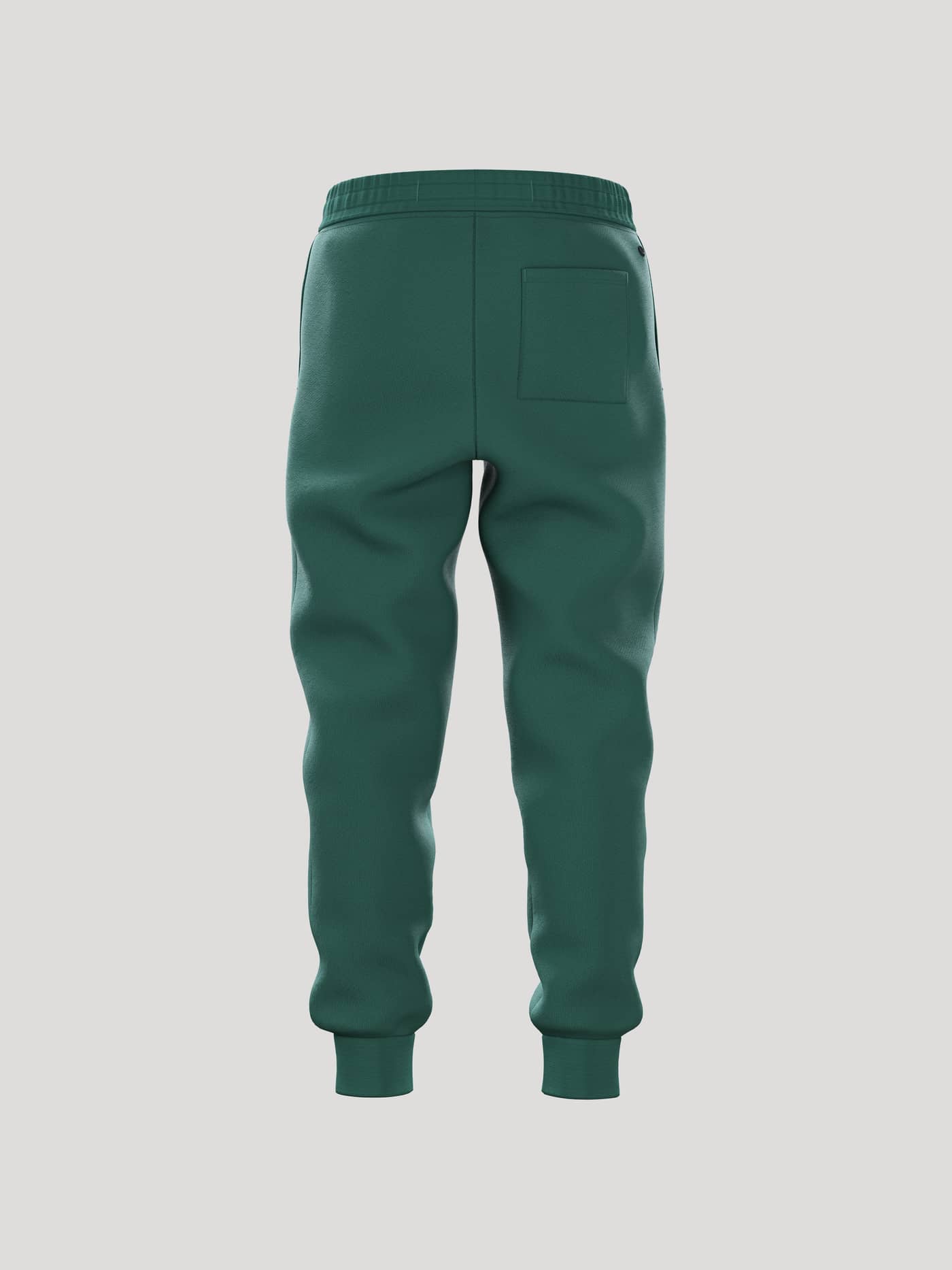 Rückansicht der Borg Essential 1 Tapered Sweatpants für Kinder in Posy Green (Grün) mit einer Gesäßtasche. - Image 3