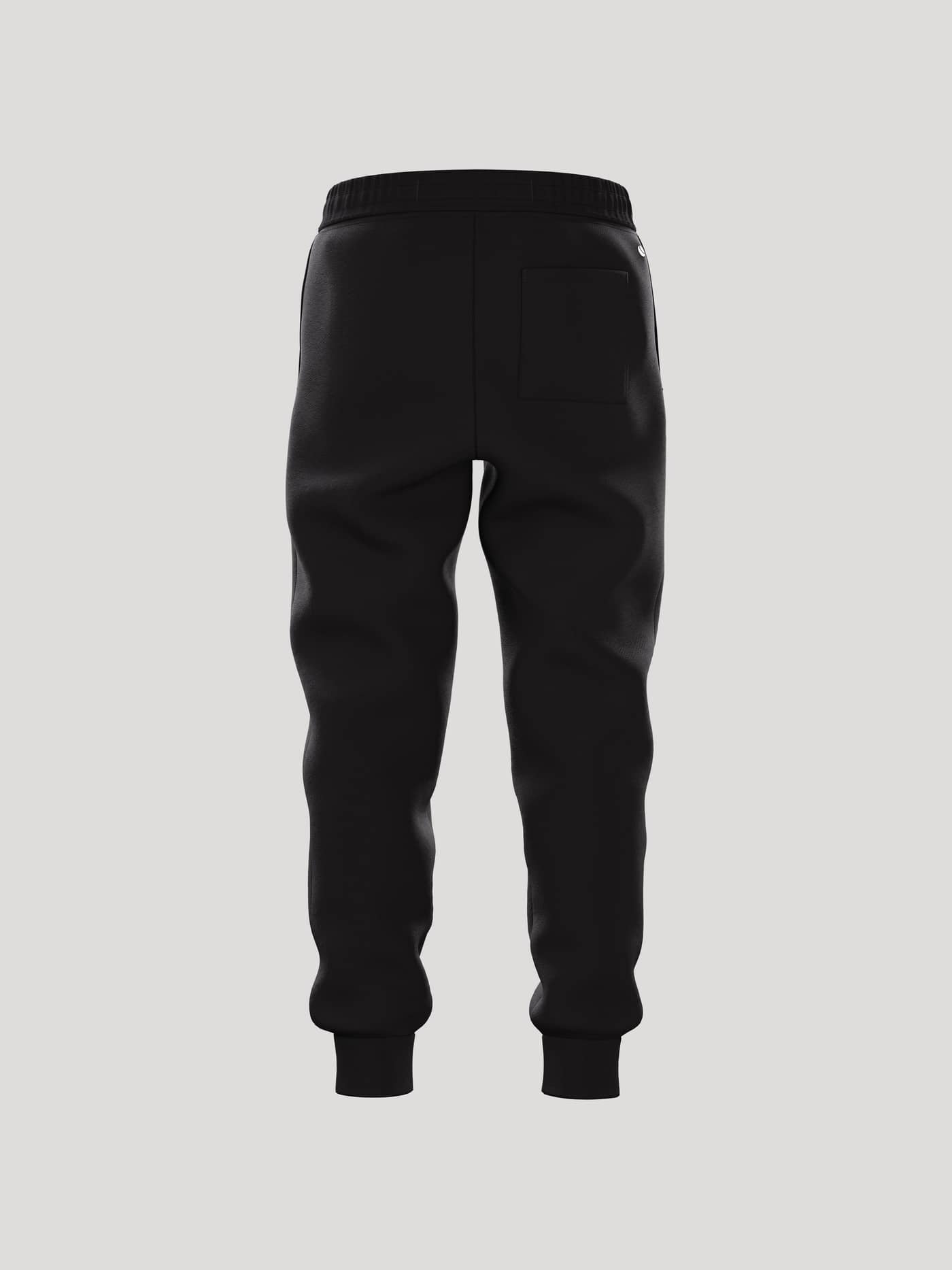 Vista posterior de los Borg Essential 1 Sweatpants para niños en Black Beauty (Negro) con un cómodo ajuste tapered. - Image 3