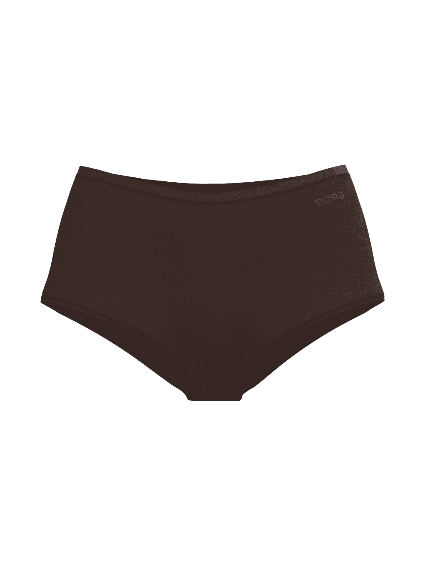 Vista frontal del Soft Touch Highwaist Briefs 1-pack en Marrón de suave Tencel Lyocell con logo tonal para mujer. - Image 1