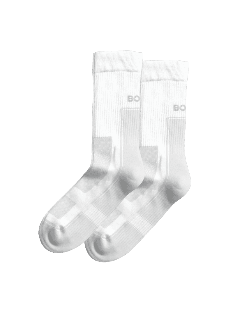Performance Crew Socks 2-pack in Brilliant White (White) featuring breathable mesh and cushioning for training and running.