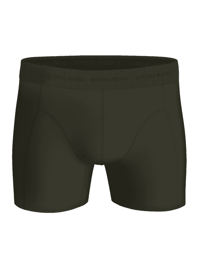Microfiber Boxers 3-pack til mænd i grøn mikrofiber med ton-i-ton Björn Borg-logo og støttende pasform set forfra. - Image 4