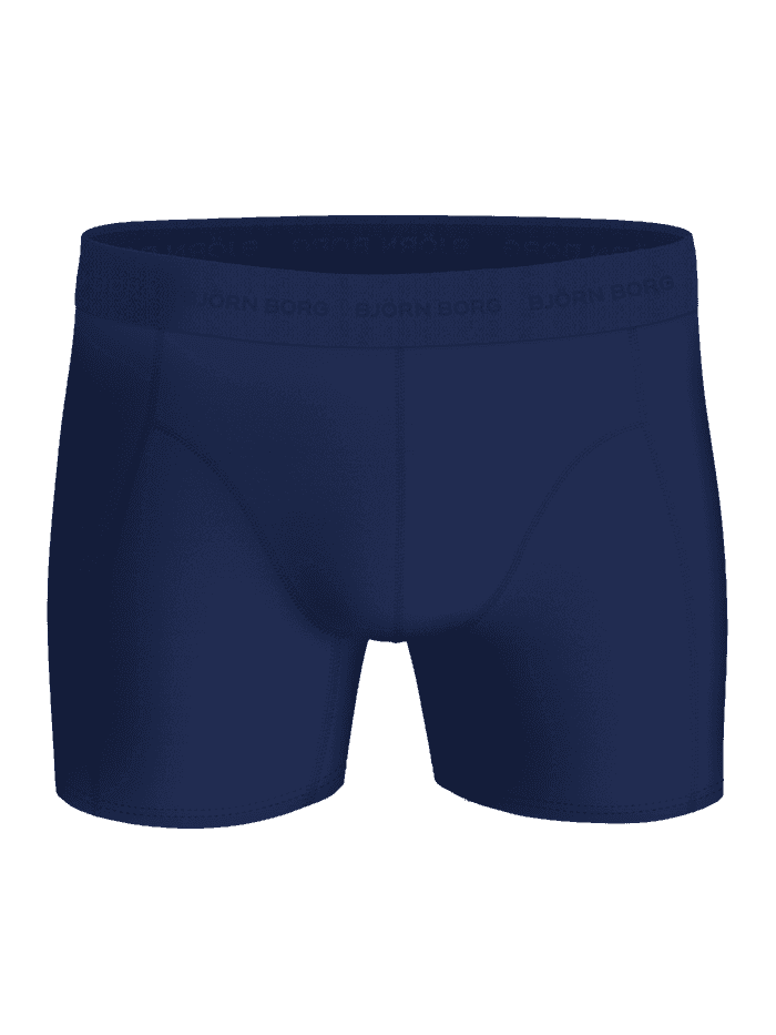 Microfiber Boxers 3-pack i marineblå mikrofiber til mænd set forfra med støttende pasform og tonalt logo. - Image 2