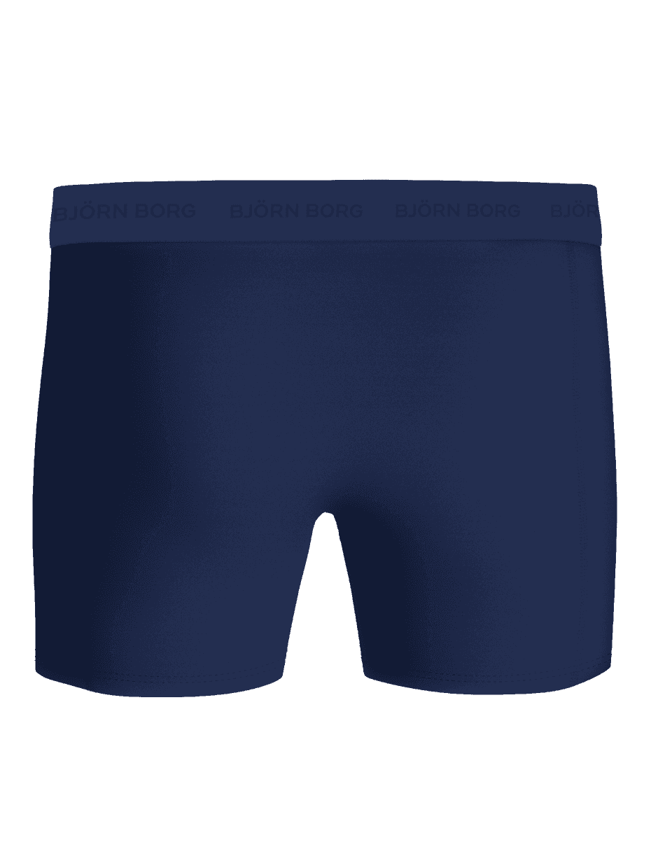 Navy blue Microfiber Boxers 3-pack boxer briefs, seen from the back with a smooth fit and tonal Björn Borg logo waistband. - Image 3