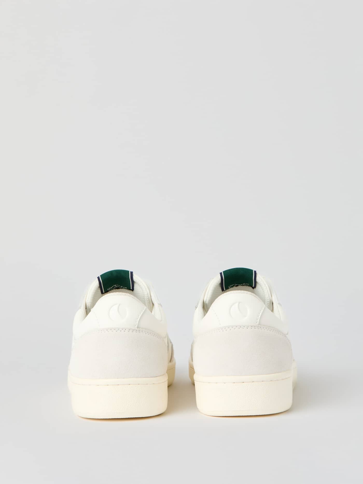 Back view of the White Men's Court Sneakers, showcasing a sleek tennis-inspired style and functional design. - Image 3
