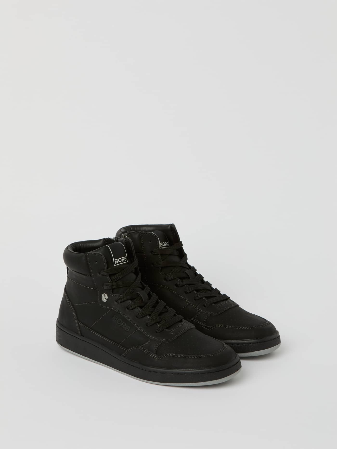 Men's Slam High Sneakers i svart syntetläder med high-top-design och vit logotyp för tennis och fritid. - Image 1