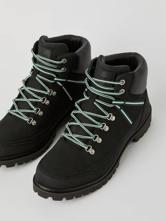 Men's Venture Boots i sort okselæder med hiking-inspireret design, mønstrede snørebånd og funktionel pasform. - Image 3