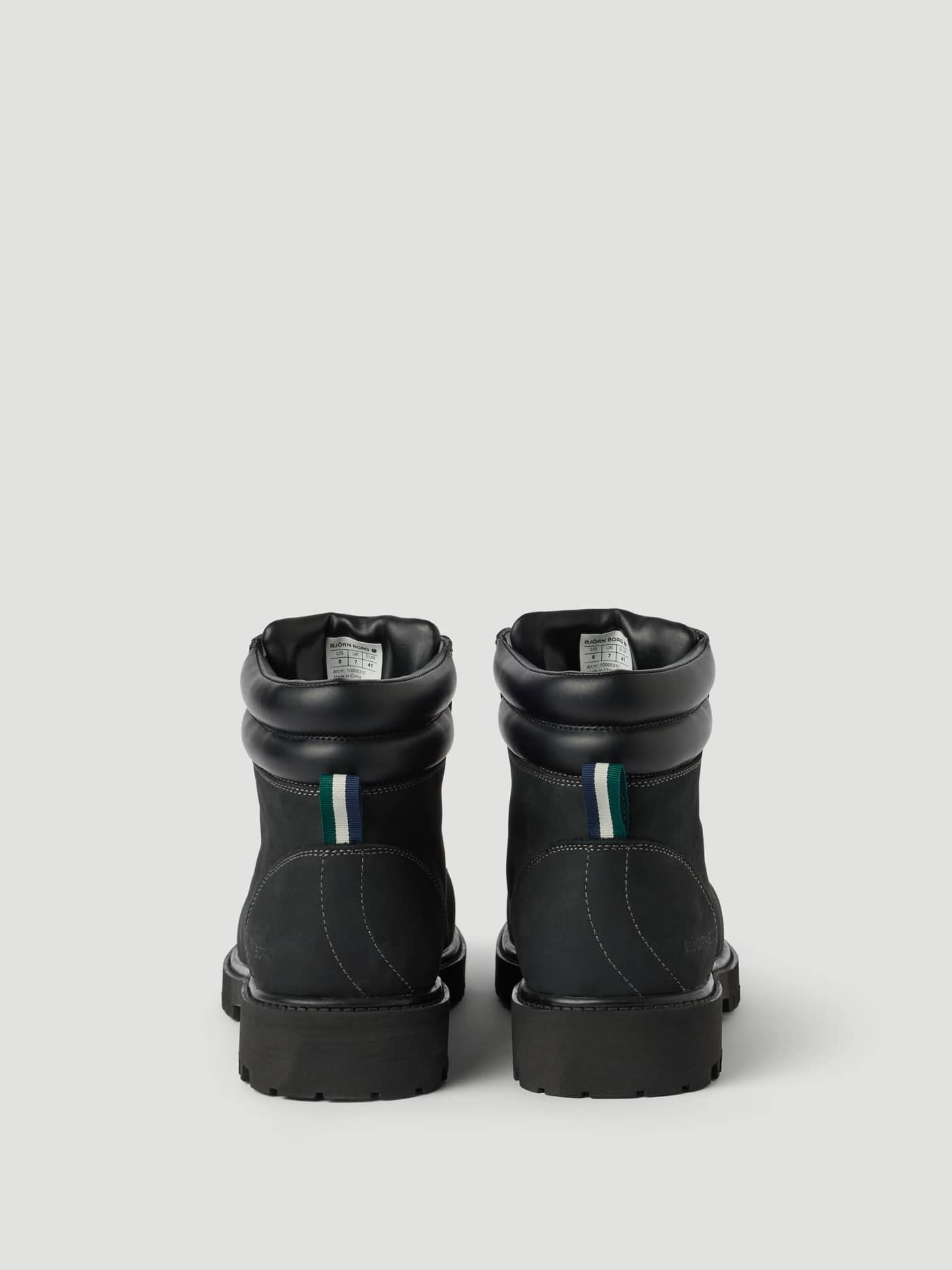 Back view of the Björn Borg Men's Ridge Boots in Black, crafted with durable cow leather for a stylish leisure fit. - Image 3