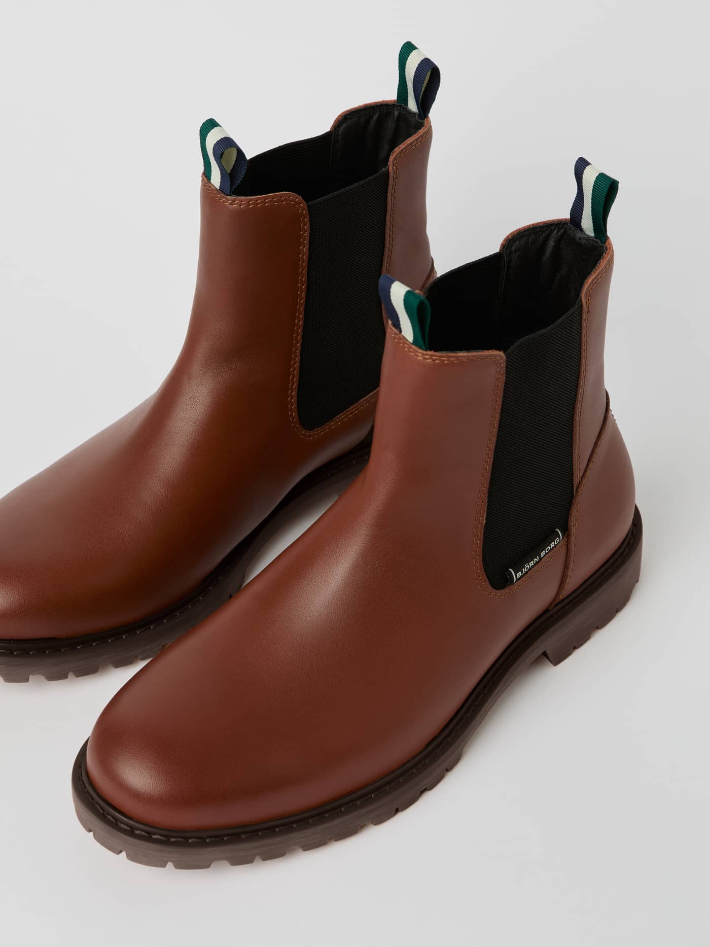 Men's Chelsea Boots i Brun i okselæder med funktionelle elastikpaneler og hvidt logo i raffineret fritidsstil. - Image 3
