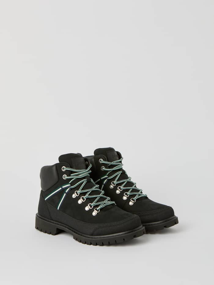 Zwarte Women's Venture Boots van eersteklas rundleer met gestreepte veters en een stevige profielzool voor vrije tijd. - Image 2