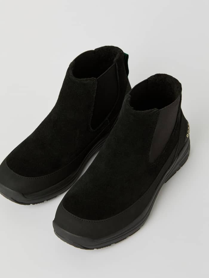 Zwarte Women's Chelsea Tech Boots van rundsuède met een gouden logo en een comfortabele pasvorm voor vrije tijd. - Image 2