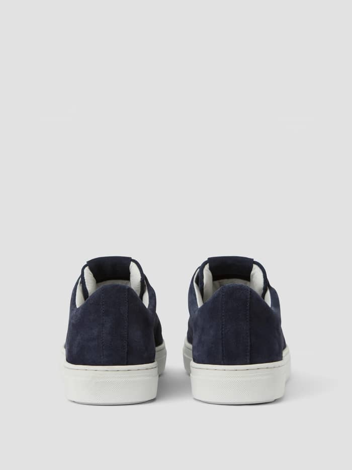 Back view of the Men's Classic Suede Sneakers in navy, featuring a premium suede finish and a stylish, comfortable fit. - Image 3