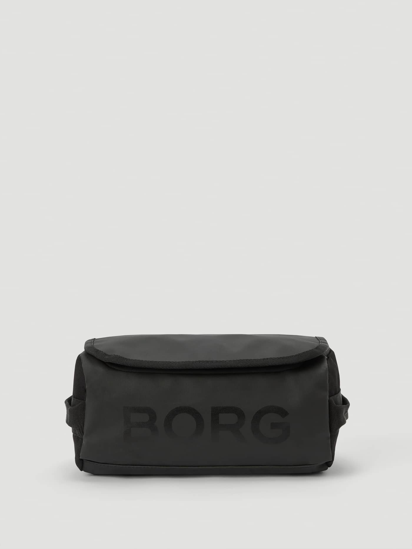 Travel Wash Bag in Black Beauty (Zwart), een waterbestendige toilettas met tonaal BORG-logo en TPE-coating, vooraanzicht. - Image 1