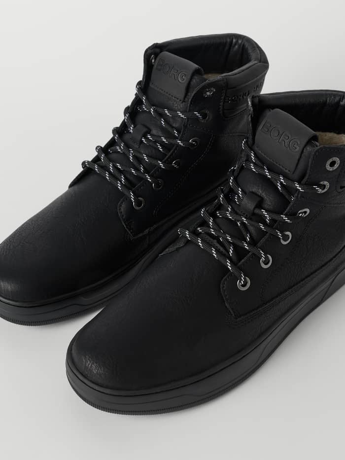 Zwarte Men's Game High Sneakers van polyurethaan met high-top silhouet en zwart logo voor tennis-geïnspireerde vrije tijd. - Image 3