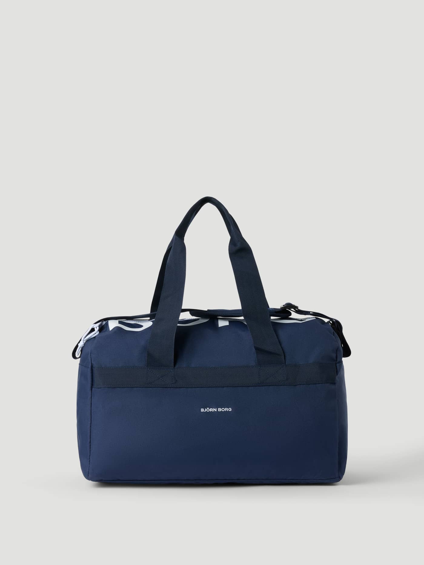 Borg Logo Sports Bag 35L in Estate Blue (Blauw) met wit logo van gerecycled polyester voor training, in vooraanzicht. - Image 1