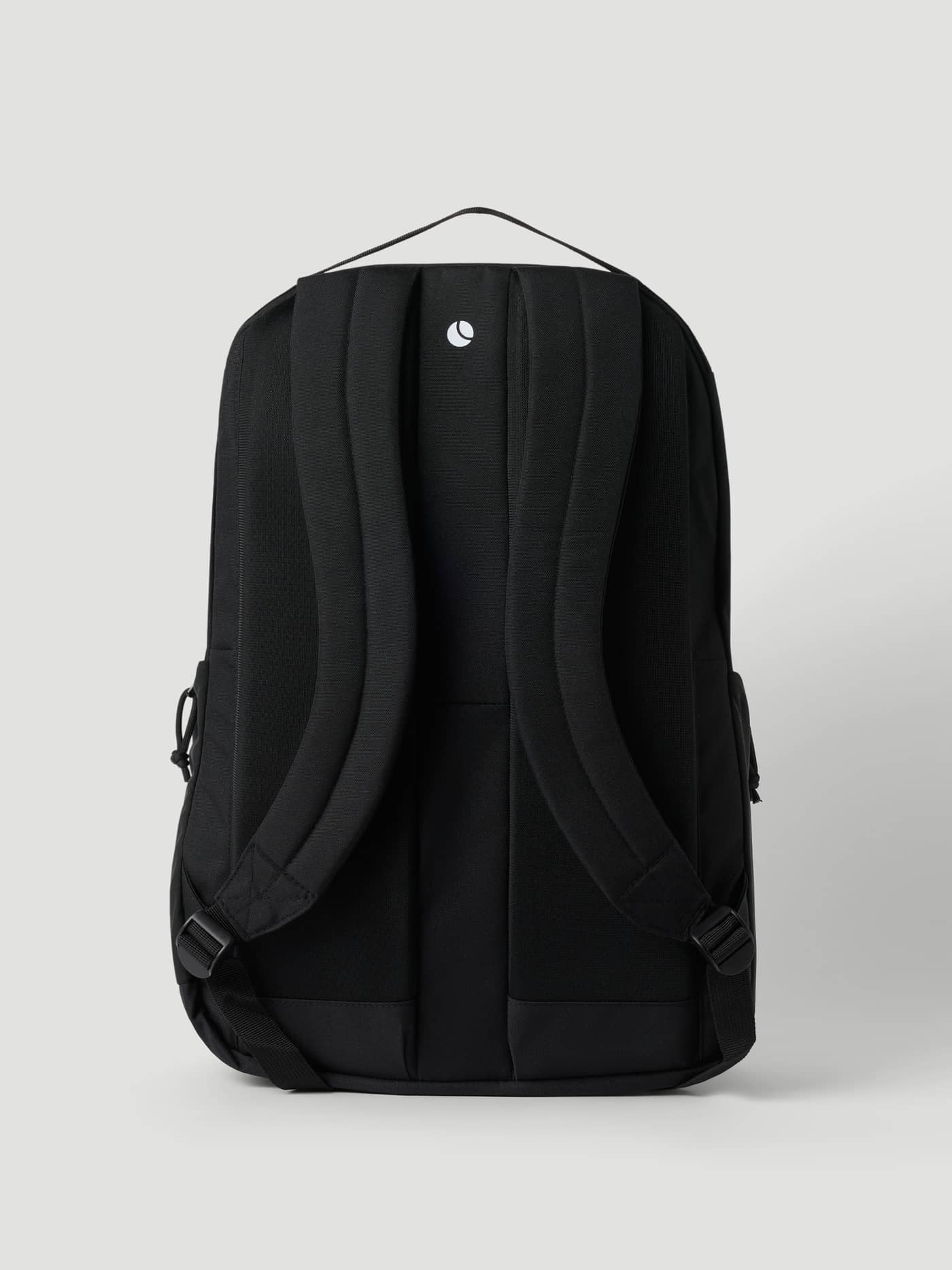 Back view of the Borg Logo Backpack 28L in Black Beauty (Black), featuring padded training straps and a white logo. - Image 2