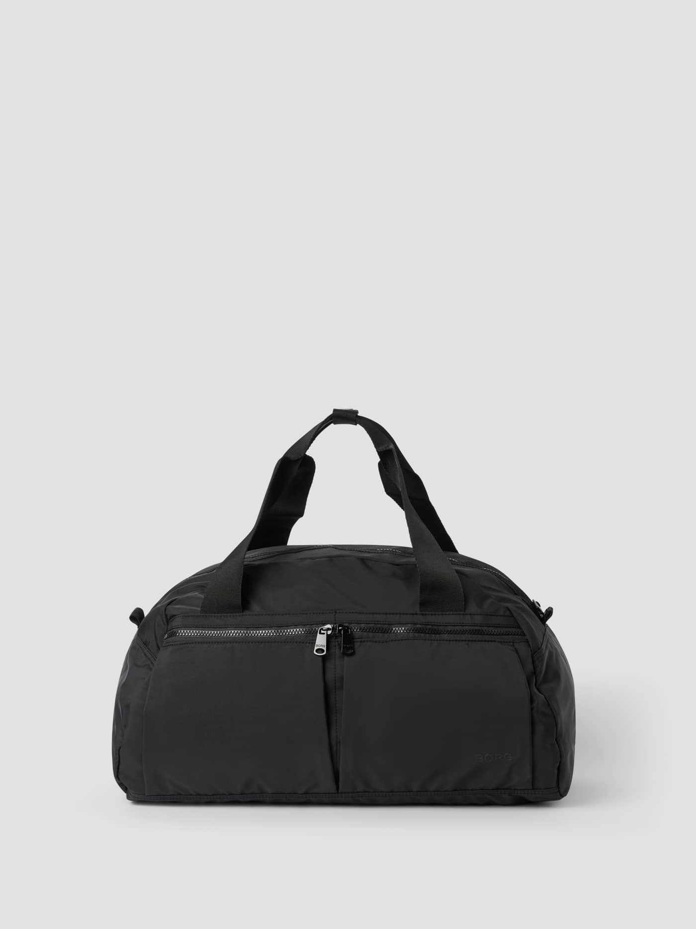 Front view of the Studio Sports Bag 40L in Black Beauty (Black), a durable training bag made from recycled polyester. - Image 1