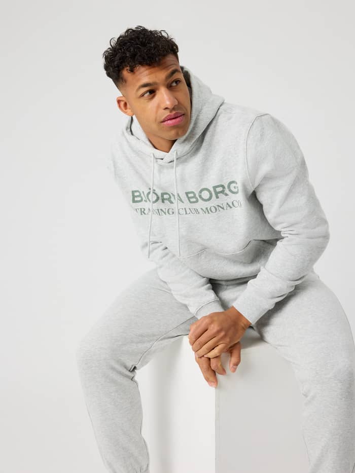 Björn Borg - Borg Classic Print Hoodie Ultra Light Grey Melange