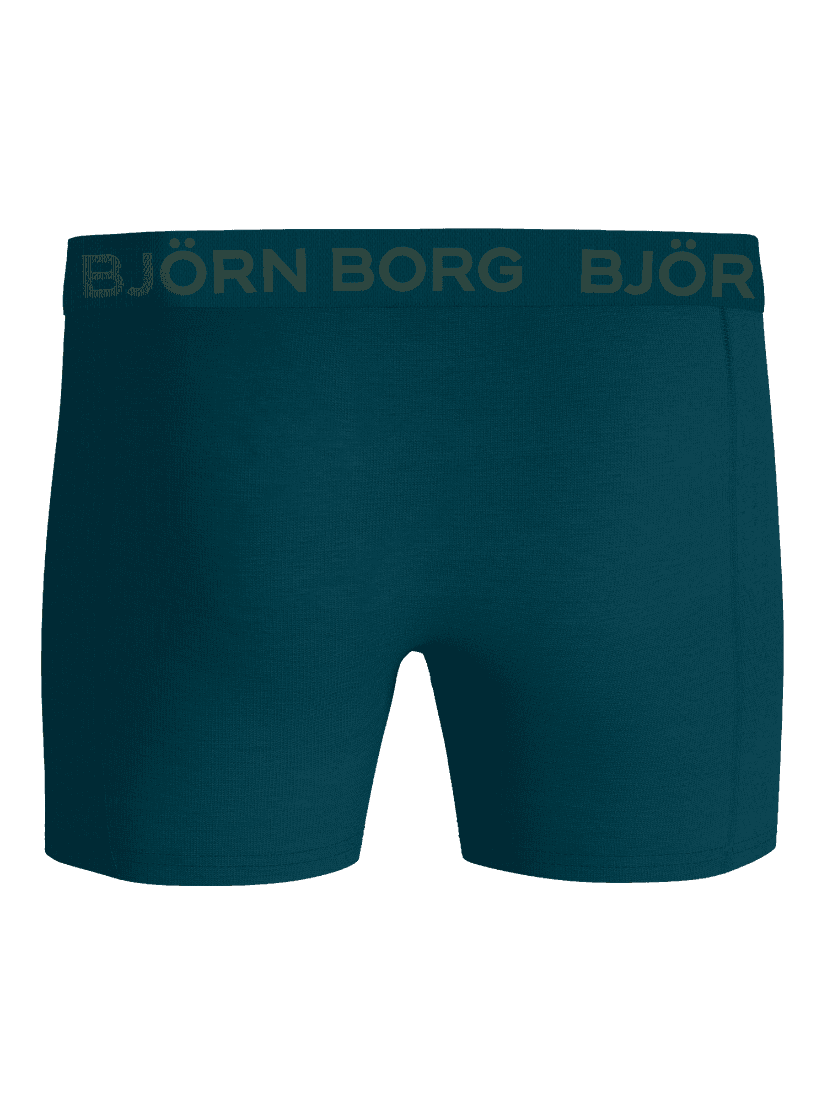 Vorderansicht der Cotton Stretch Boxers 3-pack Boxer Briefs in Grün mit hellgrünem Logo-Bund für stilvollen Komfort. - Image 3