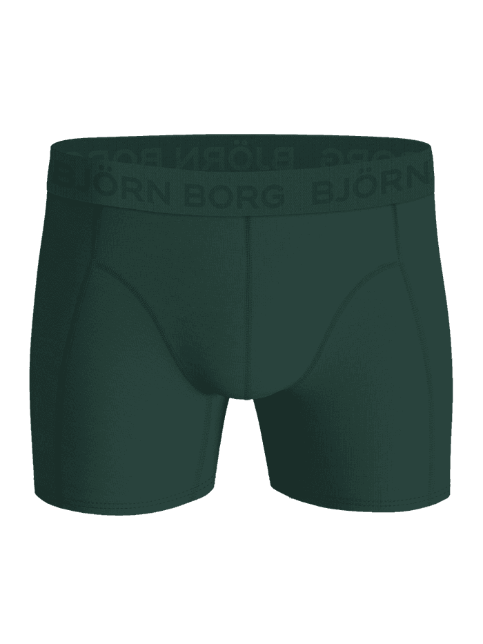 Front view of the green Cotton Stretch Boxers 3-pack for men, featuring a soft logo waistband and functional fit. - Image 5