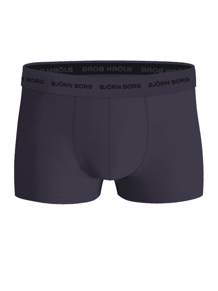 Front view of the Cotton Stretch Trunks 5-pack in grey, featuring a black logo waistband and premium cotton stretch. - Image 5