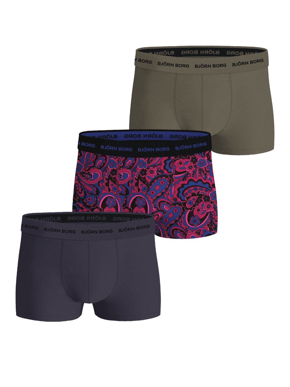 Björn Borg - Cotton Stretch Trunks 3-pack Multi Herr - Image 1
