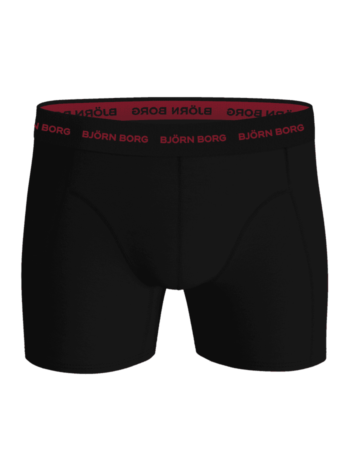 Cotton Stretch Boxers 5-pack in Black (Black) featuring a red logo and soft, quality cotton boxer briefs for a perfect fit. - Image 5