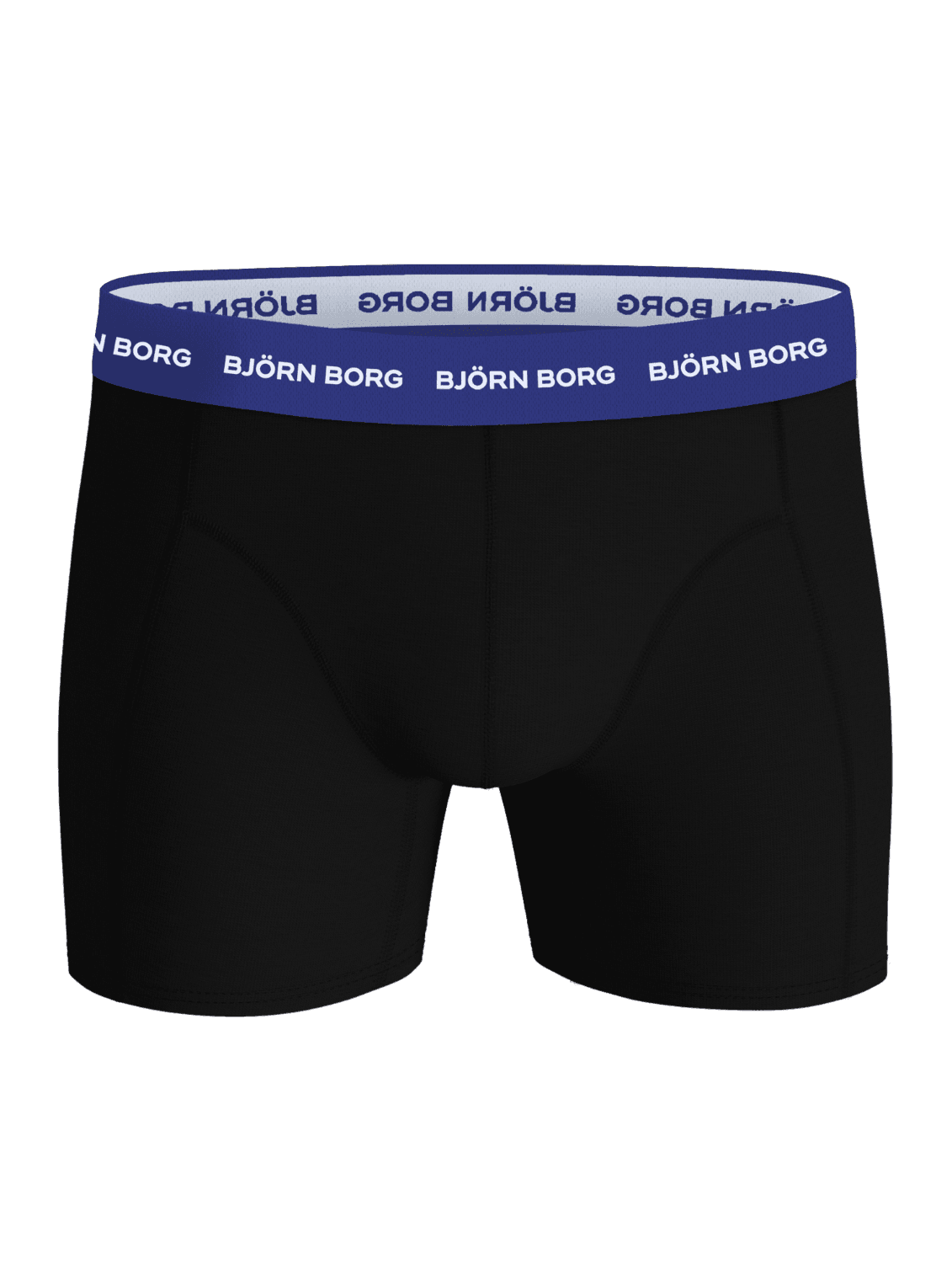 Cotton Stretch Boxers 5-pack in Schwarz mit blauem Mikrofaserbund, weißem Logo und Boxerbriefs aus Baumwolle. - Image 4