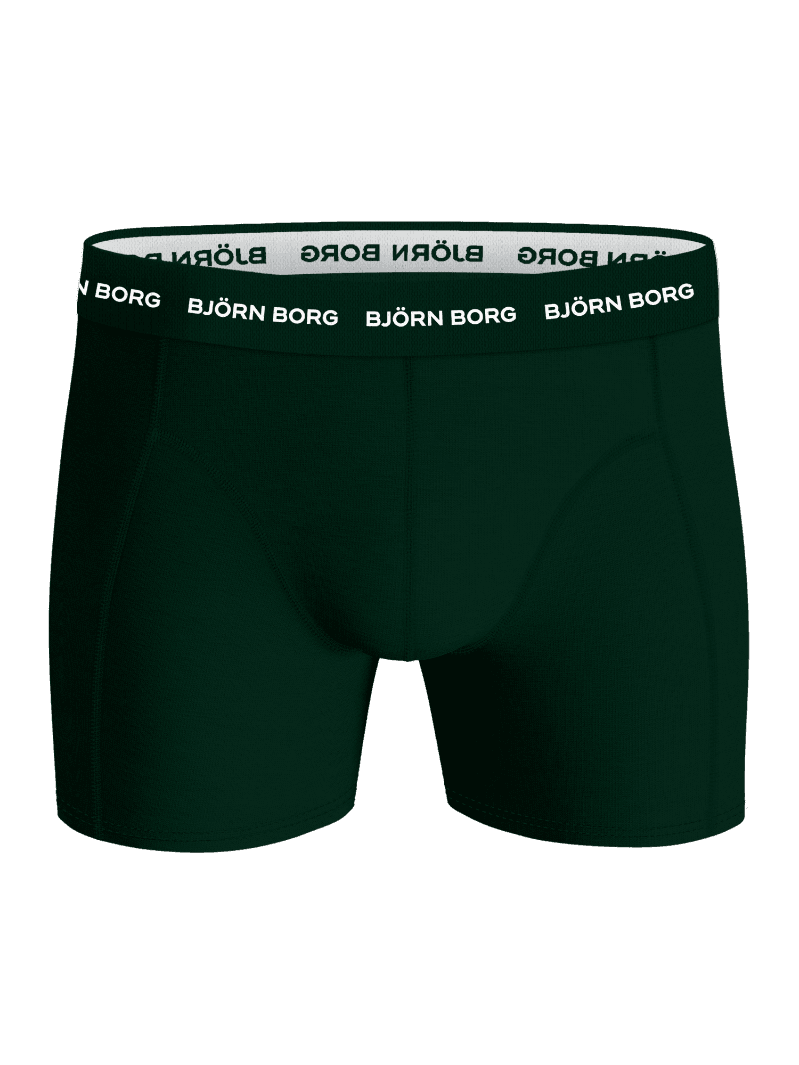Grønn Cotton Stretch Boxers 5-pack til herre i bomullsstretch med logo på linningen og perfekt passform, sett forfra. - Image 6