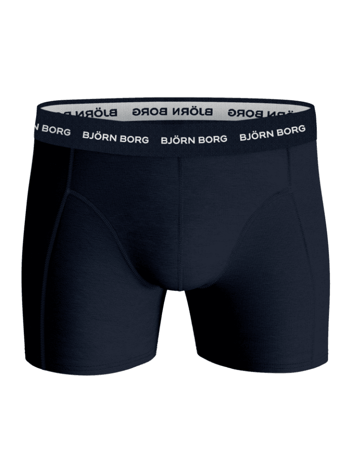 Cotton Stretch Boxers 5-pack i marineblå bomullsstretch med hvit Björn Borg-logo og funksjonell passform. - Image 4