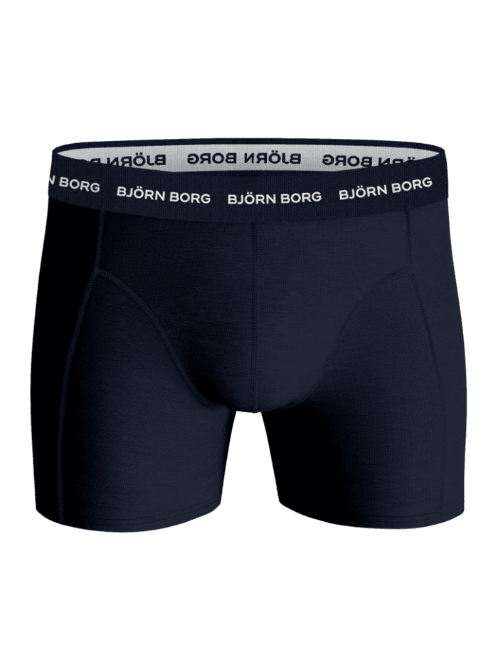 Navy Cotton Stretch Boxers 5-pack boxer briefs featuring a white Björn Borg logo waistband and a functional fit. - Image 4