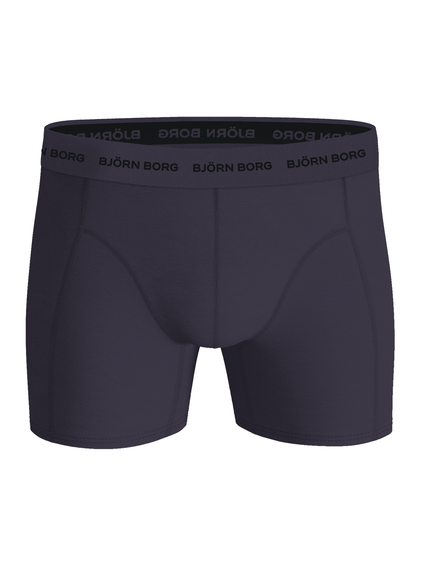 Front view of the Cotton Stretch Boxers 9-pack in navy, these boxer briefs feature a black logo for style and function. - Image 8