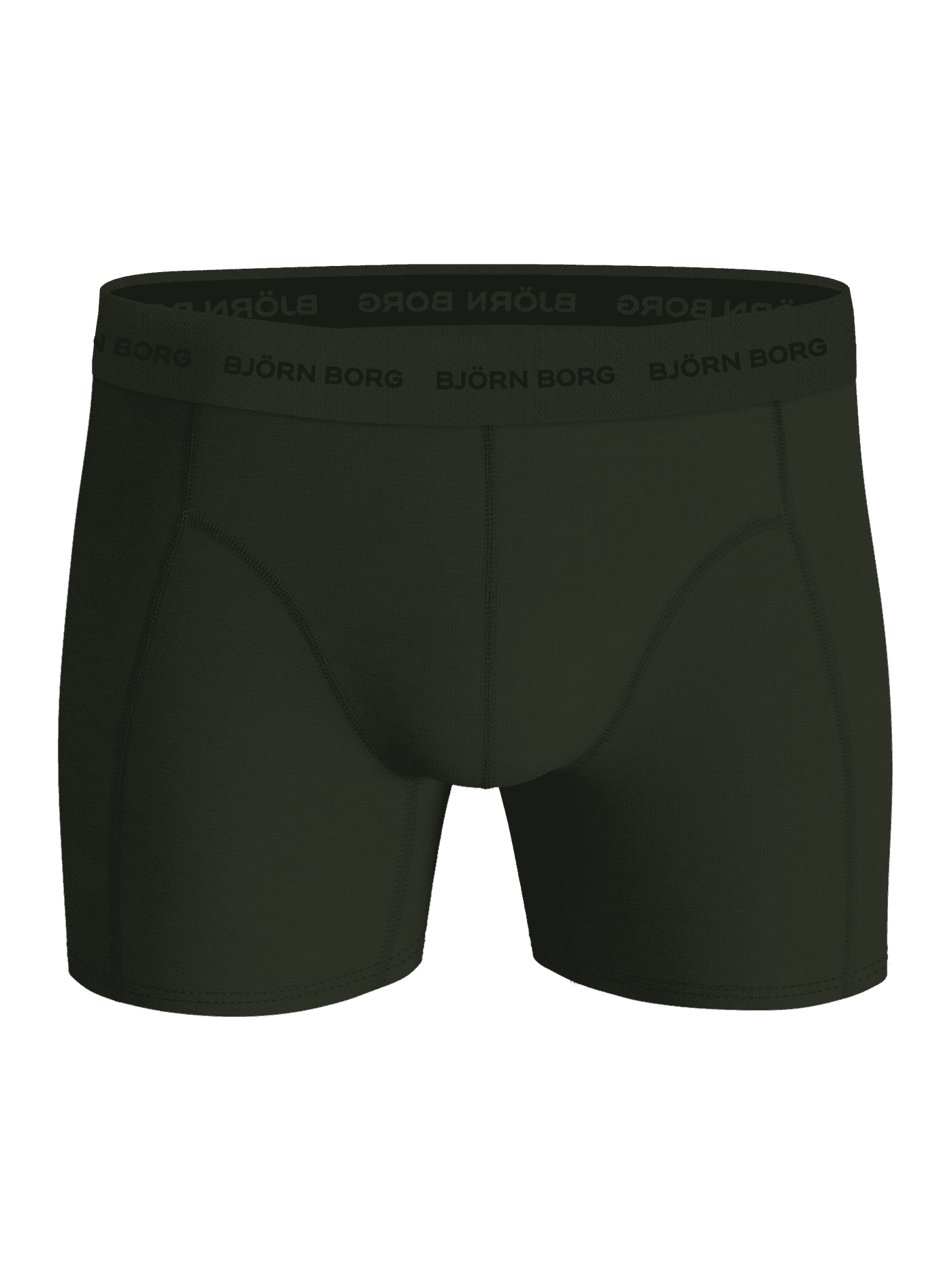 Front view of the Cotton Stretch Boxers 9-pack in green, featuring functional boxer briefs with a soft logo waistband. - Image 9